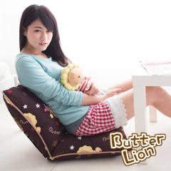 【奶油獅】正版授權 台灣製造-和室房必購-可拆洗搖滾星星胖胖和室椅-咖啡